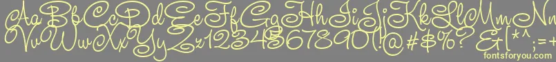 TeddyBear-fontti – keltaiset fontit harmaalla taustalla