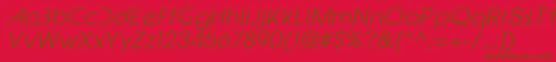 フォントEpicfusionItalic – 赤い背景に茶色の文字