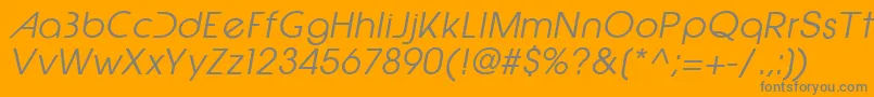 EpicfusionItalic-Schriftart – Graue Schriften auf orangefarbenem Hintergrund