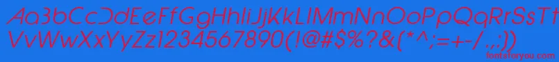 EpicfusionItalic Font – Red Fonts on Blue Background