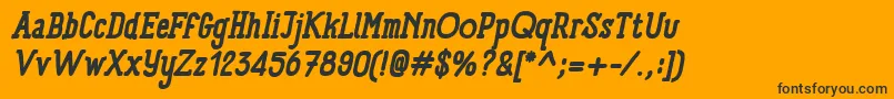 PanforteSerifBoldItalic-Schriftart – Schwarze Schriften auf orangefarbenem Hintergrund