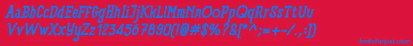 Шрифт PanforteSerifBoldItalic – синие шрифты на красном фоне