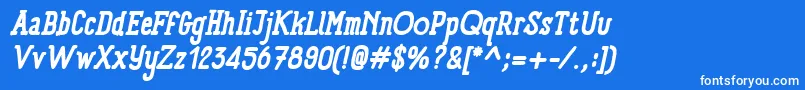PanforteSerifBoldItalic Font – White Fonts on Blue Background