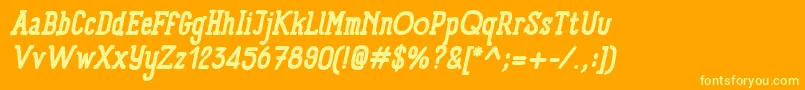 フォントPanforteSerifBoldItalic – オレンジの背景に黄色の文字