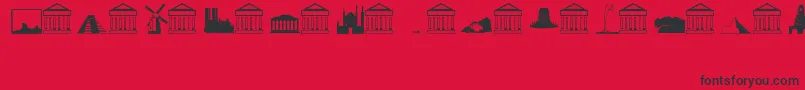 fuente LandmarksRegular – Fuentes Negras Sobre Fondo Rojo