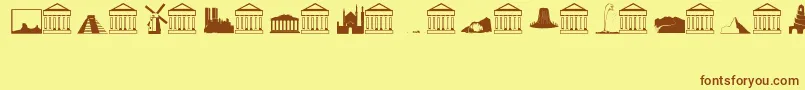 LandmarksRegular Font – Brown Fonts on Yellow Background