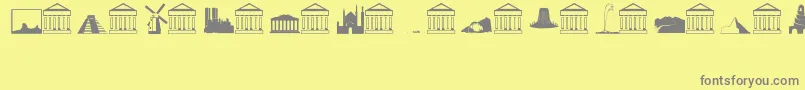 LandmarksRegular Font – Gray Fonts on Yellow Background