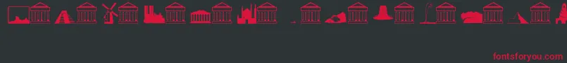 LandmarksRegular Font – Red Fonts on Black Background