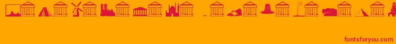 LandmarksRegular Font – Red Fonts on Orange Background
