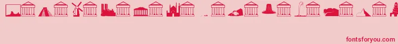 LandmarksRegular-Schriftart – Rote Schriften auf rosa Hintergrund