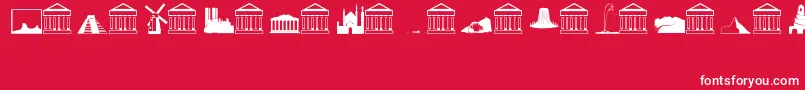 LandmarksRegular Font – White Fonts on Red Background