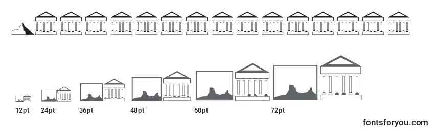 Größen der Schriftart LandmarksRegular