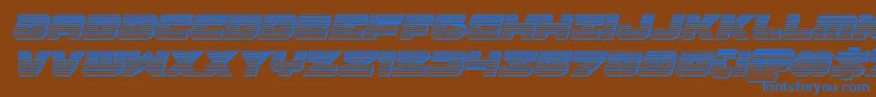 Banjinchromeital Font – Blue Fonts on Brown Background