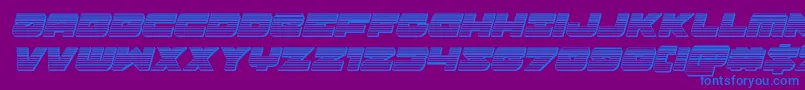 Banjinchromeital-Schriftart – Blaue Schriften auf violettem Hintergrund