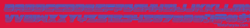 Banjinchromeital Font – Blue Fonts on Red Background
