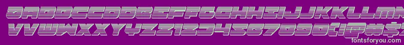 Banjinchromeital-Schriftart – Grüne Schriften auf violettem Hintergrund