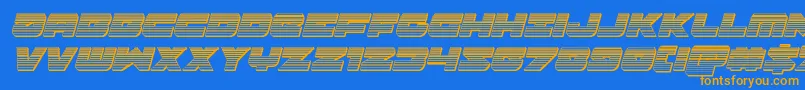 Banjinchromeital Font – Orange Fonts on Blue Background