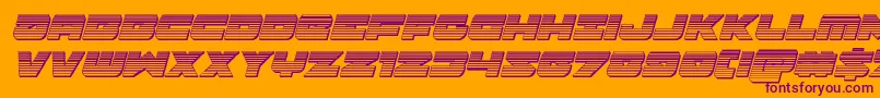 Banjinchromeital Font – Purple Fonts on Orange Background