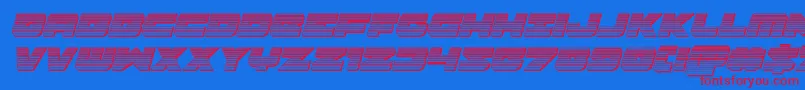 Шрифт Banjinchromeital – красные шрифты на синем фоне