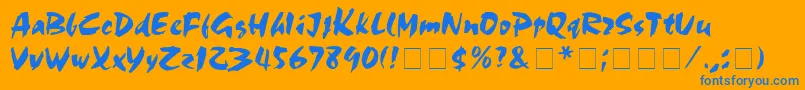 MarkerBoardDisplaySsi-Schriftart – Blaue Schriften auf orangefarbenem Hintergrund