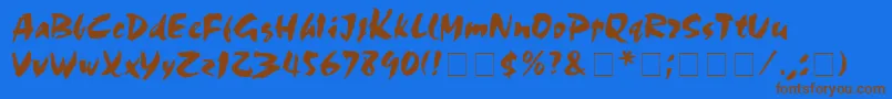 MarkerBoardDisplaySsi Font – Brown Fonts on Blue Background