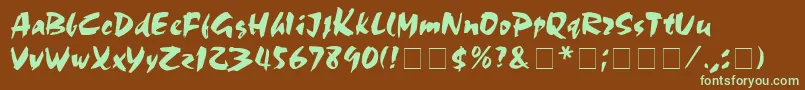 Шрифт MarkerBoardDisplaySsi – зелёные шрифты на коричневом фоне