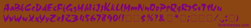 Шрифт MarkerBoardDisplaySsi – фиолетовые шрифты на коричневом фоне