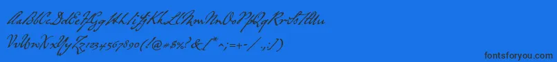 P22grosvenor-Schriftart – Schwarze Schriften auf blauem Hintergrund