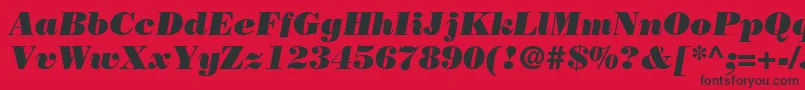 Шрифт BodoniPosterSsiPosterItalic – чёрные шрифты на красном фоне
