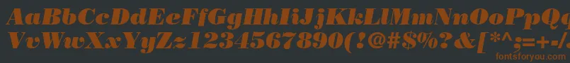 Шрифт BodoniPosterSsiPosterItalic – коричневые шрифты на чёрном фоне