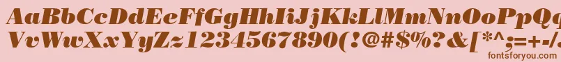 Шрифт BodoniPosterSsiPosterItalic – коричневые шрифты на розовом фоне