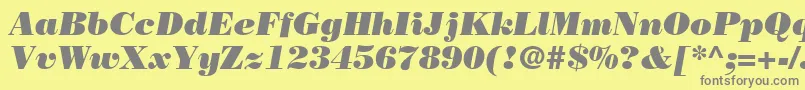 Шрифт BodoniPosterSsiPosterItalic – серые шрифты на жёлтом фоне