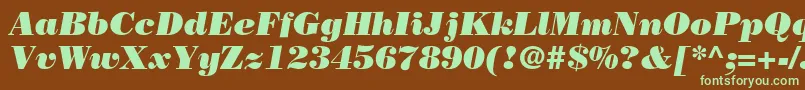 BodoniPosterSsiPosterItalic Font – Green Fonts on Brown Background