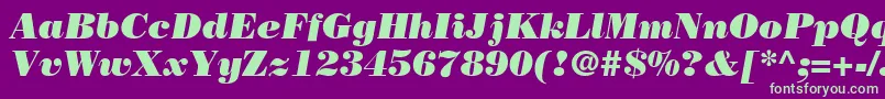 fuente BodoniPosterSsiPosterItalic – Fuentes Verdes Sobre Fondo Morado