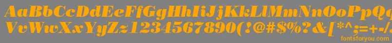BodoniPosterSsiPosterItalic-fontti – oranssit fontit harmaalla taustalla