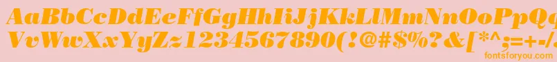 Шрифт BodoniPosterSsiPosterItalic – оранжевые шрифты на розовом фоне