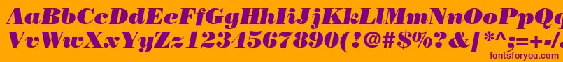 BodoniPosterSsiPosterItalic Font – Purple Fonts on Orange Background