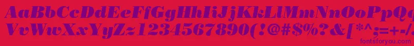BodoniPosterSsiPosterItalic Font – Purple Fonts on Red Background