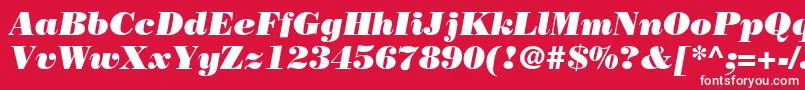 BodoniPosterSsiPosterItalic Font – White Fonts on Red Background