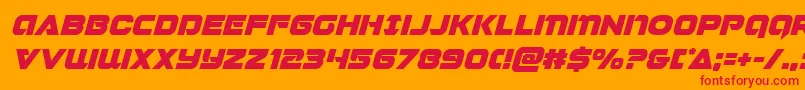 フォントJeebraital – オレンジの背景に赤い文字