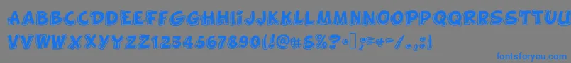 Funnykid Font – Blue Fonts on Gray Background