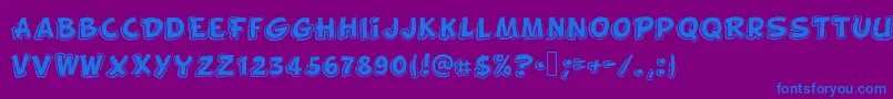 Funnykid Font – Blue Fonts on Purple Background