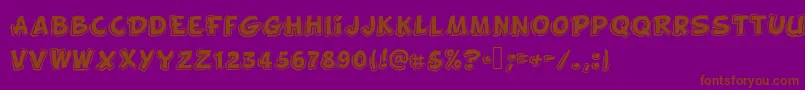 Funnykid Font – Brown Fonts on Purple Background