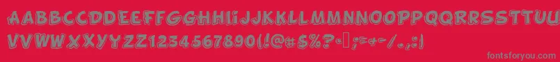 フォントFunnykid – 赤い背景に灰色の文字