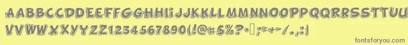 Funnykid Font – Gray Fonts on Yellow Background