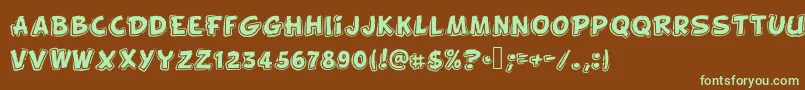 Funnykid Font – Green Fonts on Brown Background