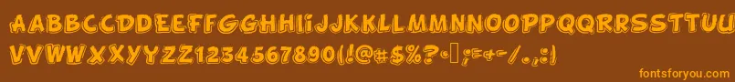 Funnykid Font – Orange Fonts on Brown Background