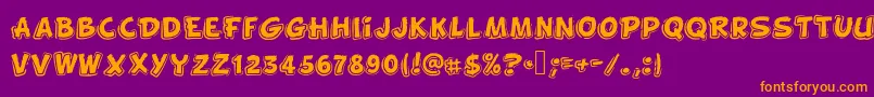 Funnykid-fontti – oranssit fontit violetilla taustalla
