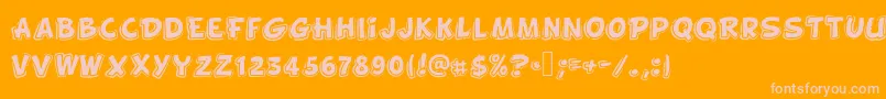 Funnykid Font – Pink Fonts on Orange Background