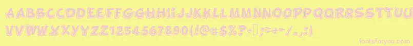 Funnykid Font – Pink Fonts on Yellow Background